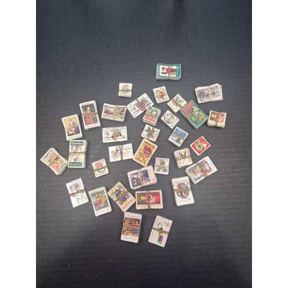 Vintage US Christmas Postage Stamps Bulk Lot Bundles Canceled Holiday Philately